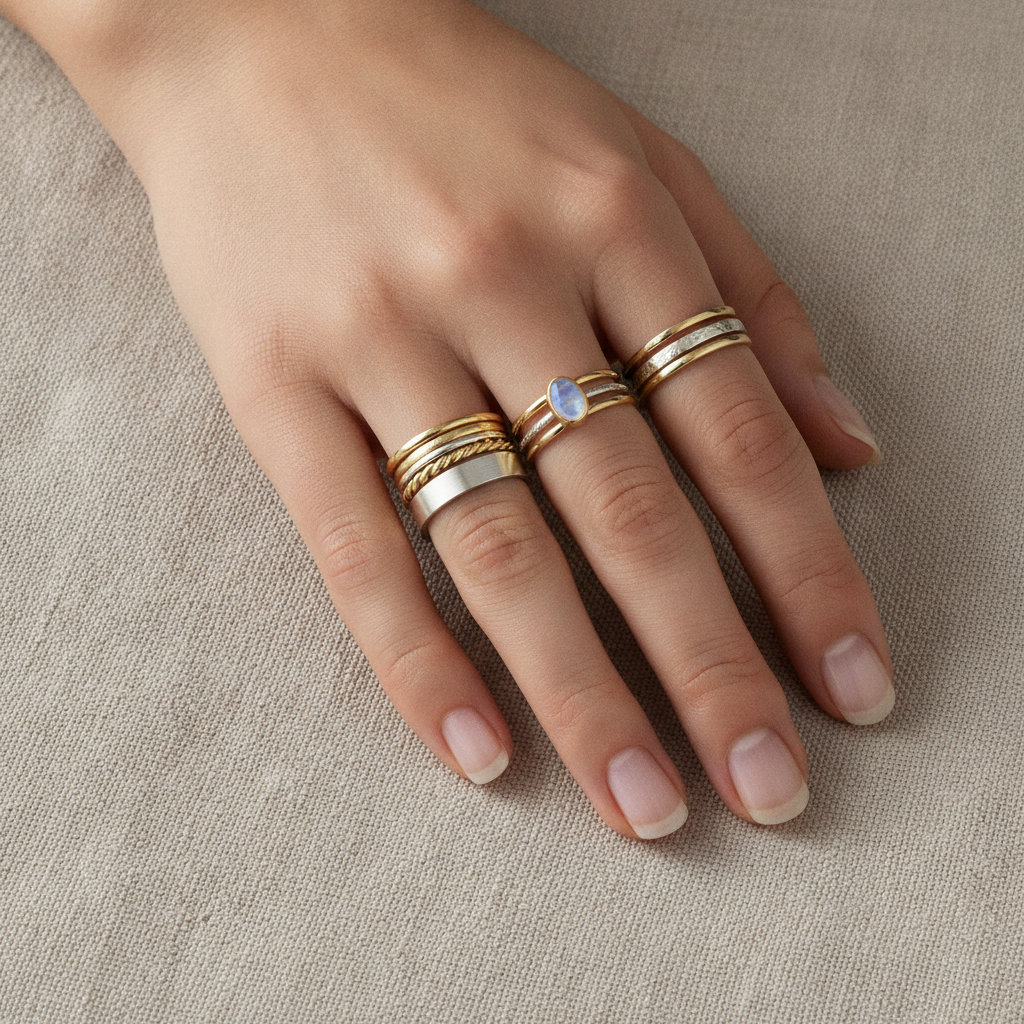 Stackable Rings: How to Mix Metals, Sizes, and Textures Without Overdoing It